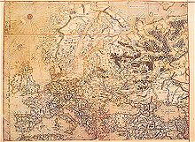 Карта Европы Меркатора, 1554 г.